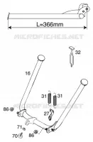 BEQUILLE LATERALE / CENTRALE pour KTM 125 SUPERMOTO 80 de 2001
