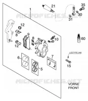 ETRIER DE FREIN AVANT pour KTM 125 SUPERMOTO 80 de 2001