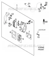 ETRIER DE FREIN AVANT pour KTM 125 SUPERMOTO 80 de 2001