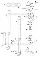 FOURCHE / T DE FOURCHE pour KTM 125 SUPERMOTO 80 de 2001