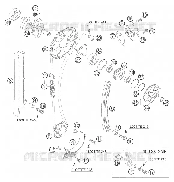 DISTRIBUTION KTM MOTO 525 2005 SMR  525 SX SUPERMOTO