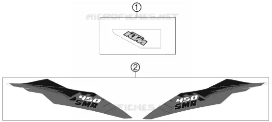 AUTOCOLLANTS KTM MOTO 450 2012 SMR  450 SMR