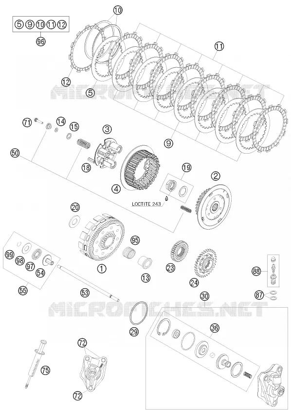EMBRAYAGE KTM MOTO 450 2009 SMR  450 SMR