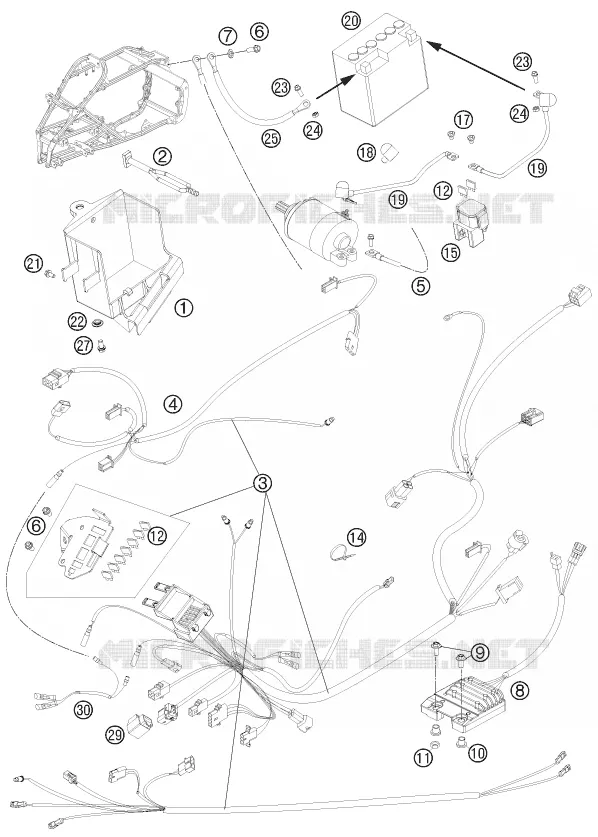 FAISCEAU ELECTRIQUE KTM MOTO 525 2011 ATV  525 XC ATV
