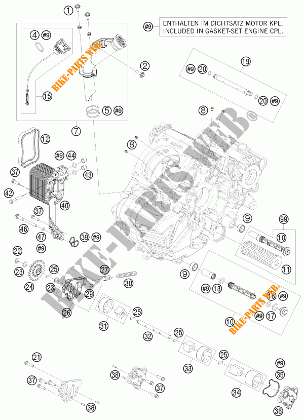 POMPE A HUILE pour KTM 1190 RC8 R LIMITED EDITION AKRAPOVIC de 2009