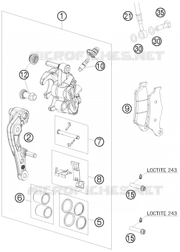 ETRIER DE FREIN AVANT KTM MOTO 530 2011 XC-W  530 XC-W SIX DAYS