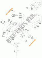 RESERVOIR / SELLE pour KTM 1190 RC8 WHITE de 2009