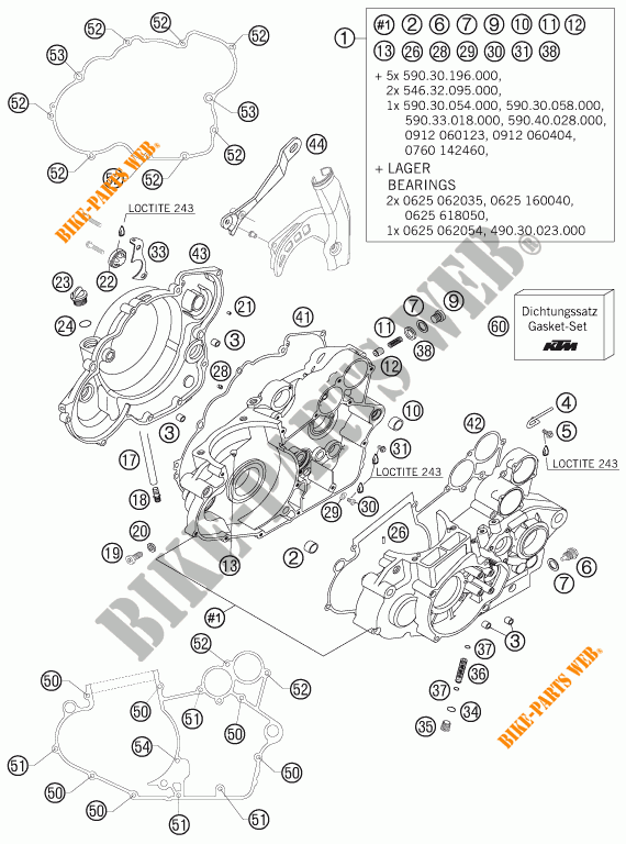CARTER MOTEUR pour KTM 525 XC-G RACING de 2006