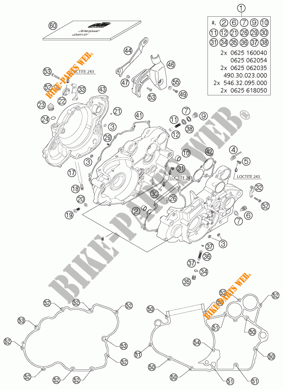 CARTER MOTEUR pour KTM 525 MXC-G RACING de 2004