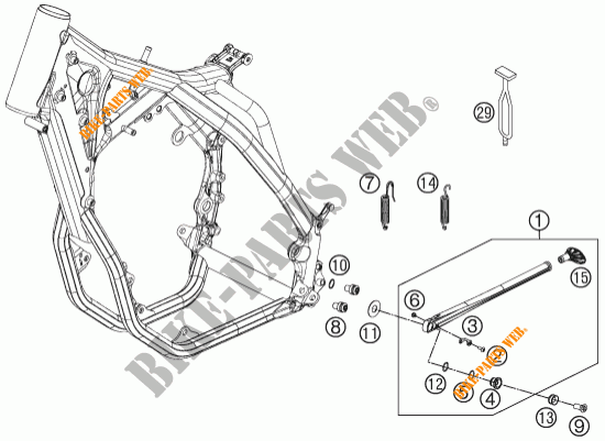 BEQUILLE LATERALE / CENTRALE pour KTM 500 XC-W de 2015