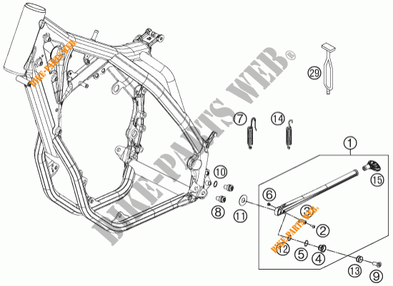 BEQUILLE LATERALE / CENTRALE pour KTM 500 XC-W de 2012