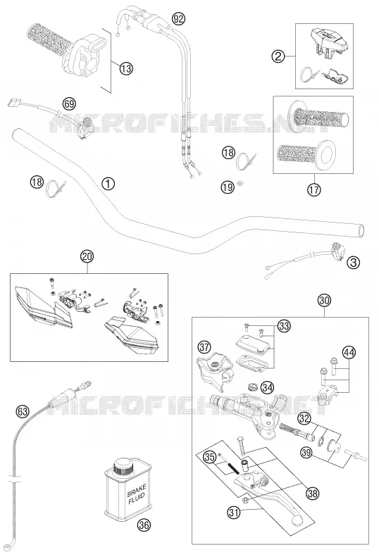 GUIDON / COMMANDES KTM MOTO 500 2012 XC-W  500 XC-W