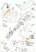 RESERVOIR / SELLE pour KTM 380 MXC de 2001