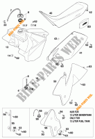 RESERVOIR / SELLE pour KTM 380 MXC 12LT de 1999