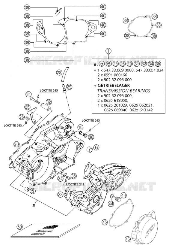 CARTER MOTEUR KTM MOTO 300 2002 MXC  300 MXC