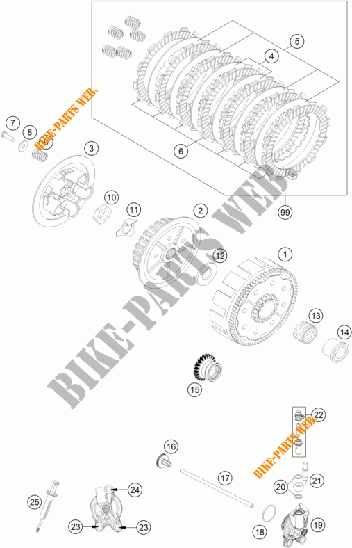 EMBRAYAGE pour KTM 125 XC-W de 2018