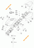 RESERVOIR / SELLE pour KTM 1190 RC8 WHITE de 2008