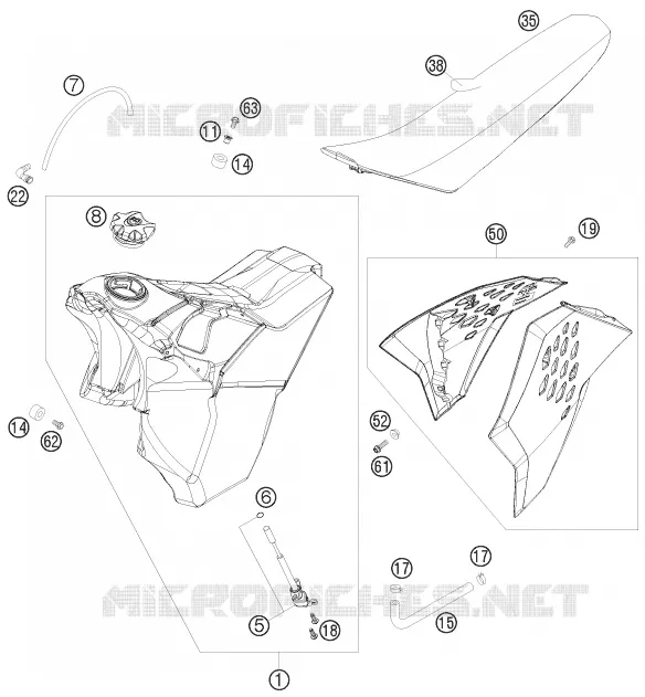RESERVOIR / SELLE KTM MOTO 150 2010 XC  150 XC