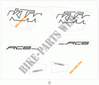 AUTOCOLLANTS pour KTM 1190 RC8 WHITE de 2008