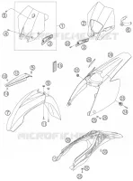 PLASTIQUES pour KTM 250 XCF-W de 2006