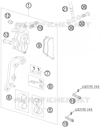 ETRIER DE FREIN AVANT KTM MOTO 450 2008 XCR-W  450 XCR-W