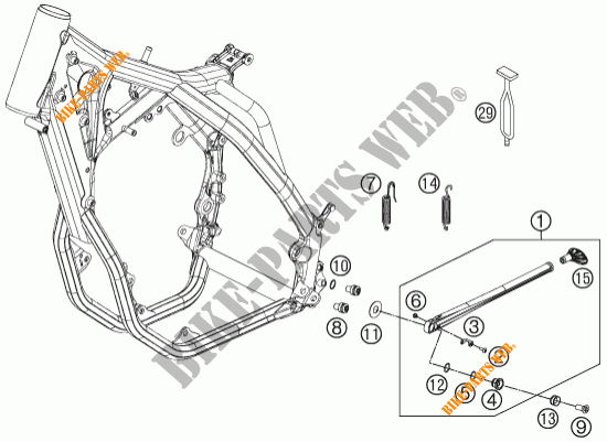 BEQUILLE LATERALE / CENTRALE pour KTM 450 XC-W de 2016