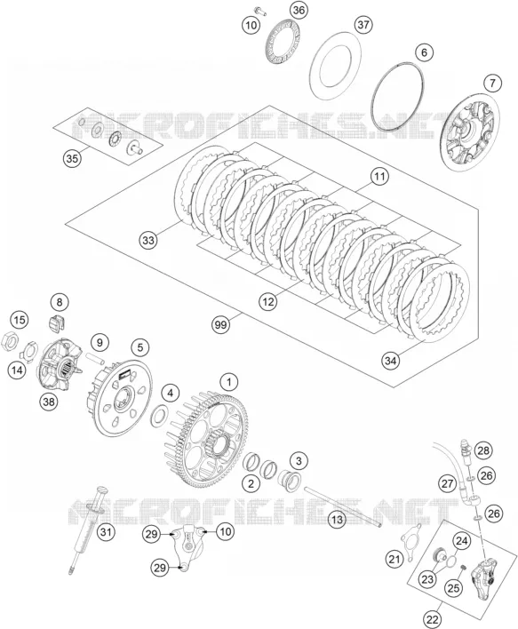 EMBRAYAGE KTM MOTO 450 2016 XC-W  450 XC-W
