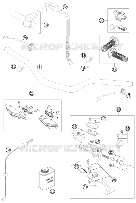 GUIDON / COMMANDES KTM MOTO 450 2014 XC-W  450 XC-W
