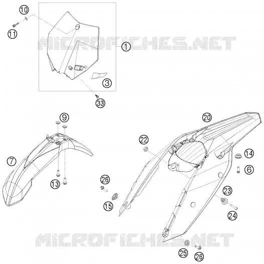 PLASTIQUES KTM MOTO 450 2009 XC-W  450 XC-W