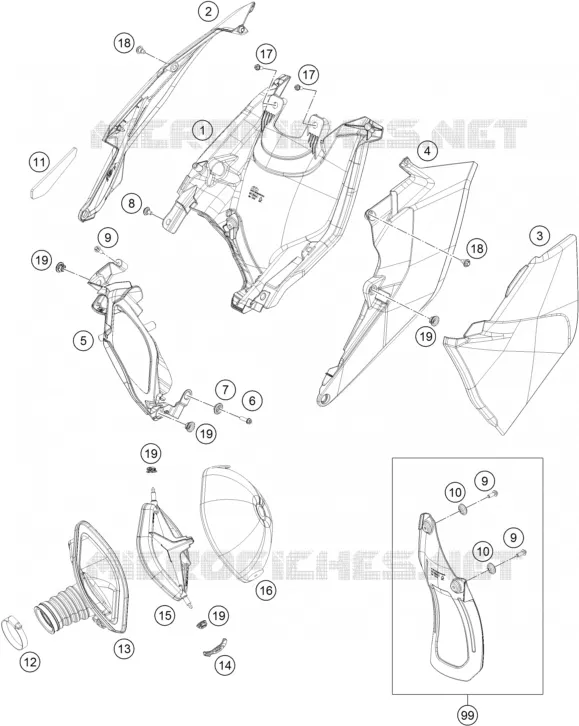 FILTRE A AIR KTM MOTO 450 2018 XC-F  450 XC-F