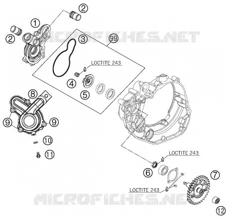POMPE A EAU KTM MOTO 450 2009 XC-F  450 XC-F