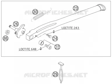 BEQUILLE LATERALE / CENTRALE KTM MOTO 450 2007 XC  450 XC