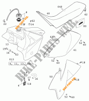 RESERVOIR / SELLE pour KTM 400 MXC RACING de 2001