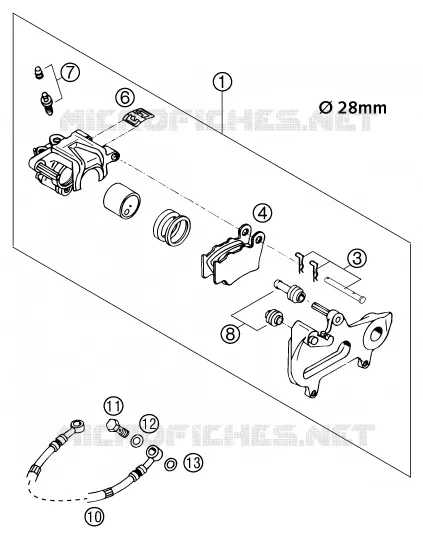 ETRIER DE FREIN AR KTM MOTO 400 2001 MXC  400 MXC RACING