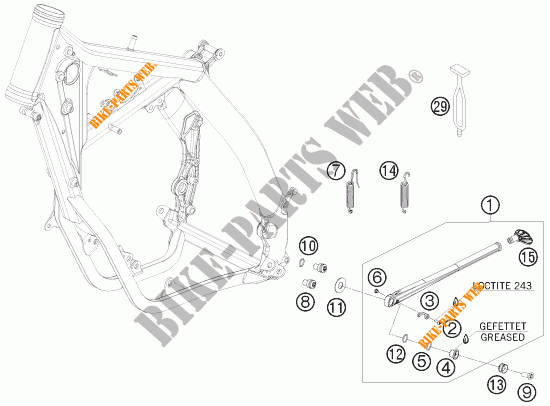 BEQUILLE LATERALE / CENTRALE pour KTM 350 XCF-W de 2013
