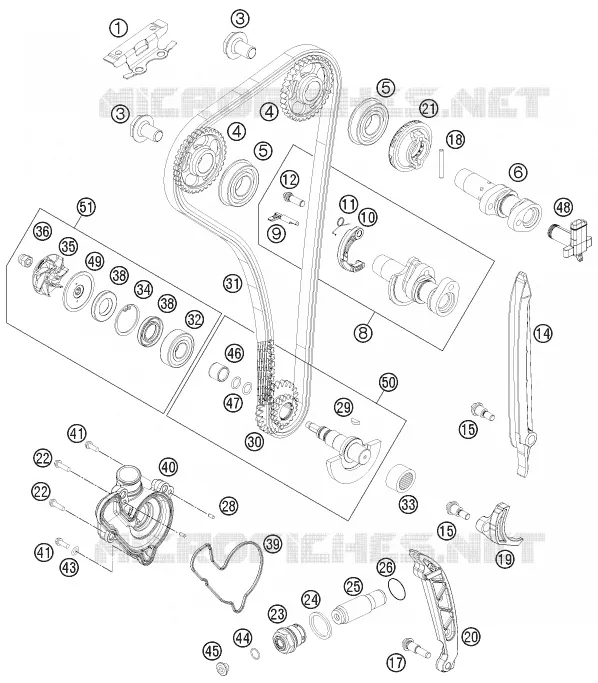 DISTRIBUTION KTM MOTO 350 2013 XCF-W  350 XCF-W