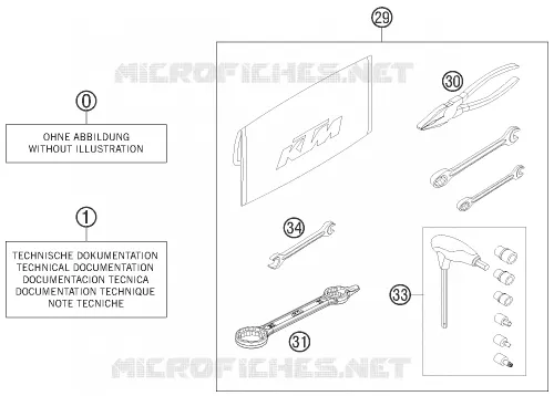 TROUSSE A OUTILS / MANUELS / OPTIONS KTM MOTO 350 2013 XCF-W  350 XCF-W
