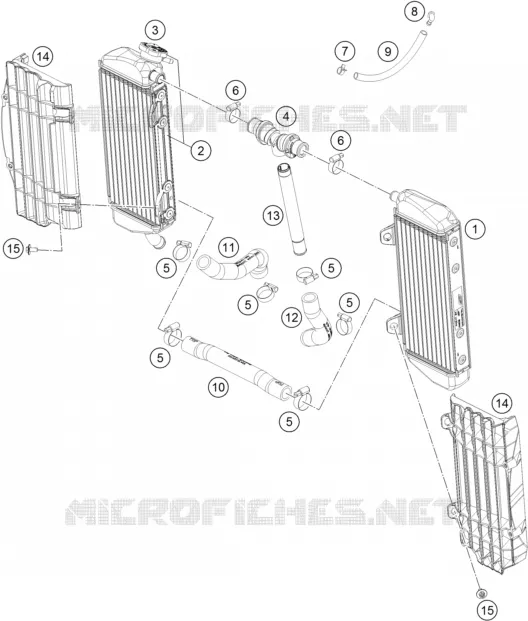 CIRCUIT DE REFROIDISSEMENT KTM MOTO 350 2018 XC-F  350 XC-F