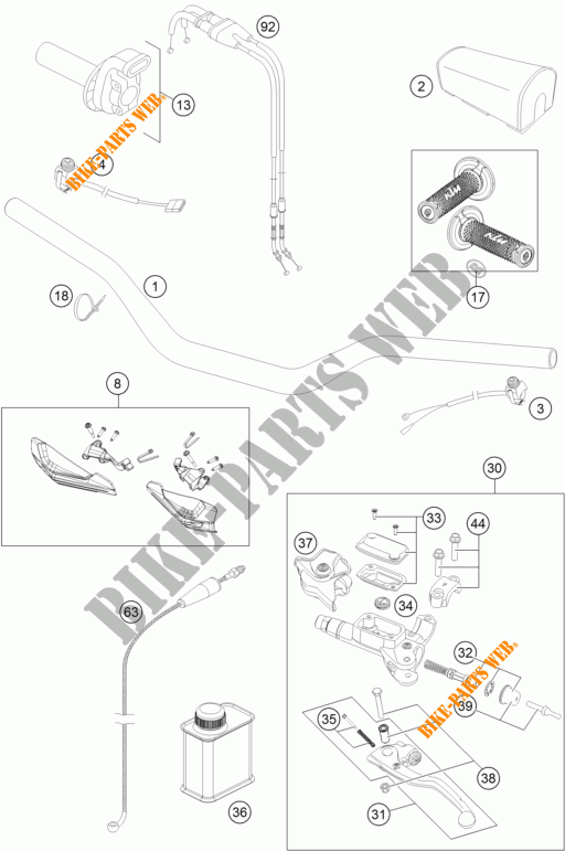 GUIDON / COMMANDES pour KTM 350 XC-F de 2015
