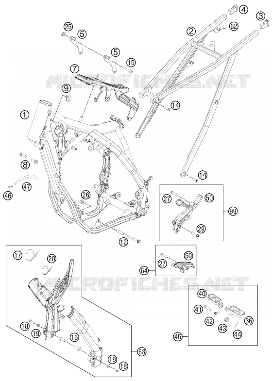 CADRE KTM MOTO 350 2013 XC-F  350 XC-F