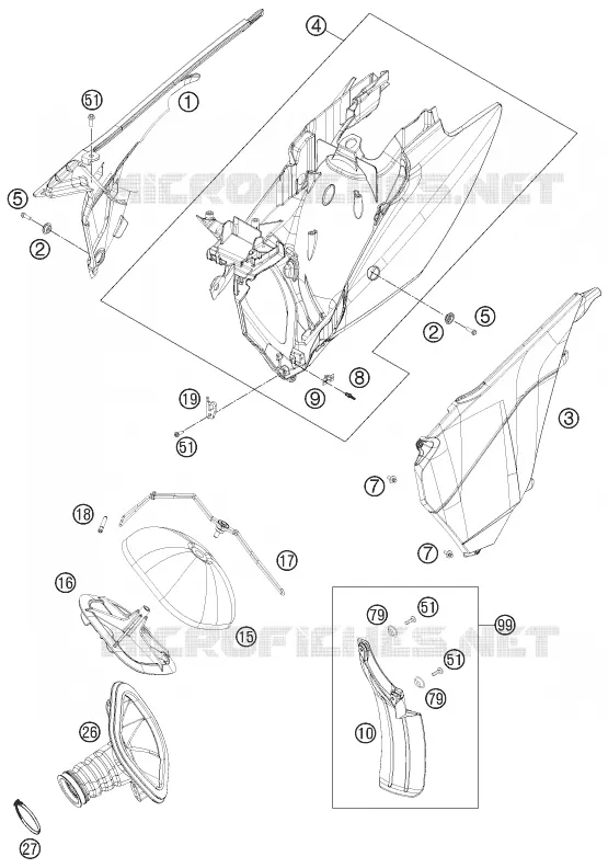 FILTRE A AIR KTM MOTO 350 2013 XC-F  350 XC-F