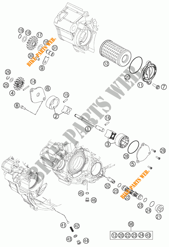 POMPE A HUILE pour KTM 350 XC-F de 2013