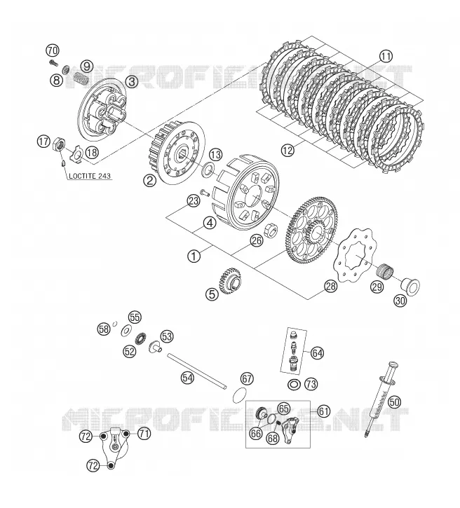 EMBRAYAGE KTM MOTO 250 2006 XC  250 XC