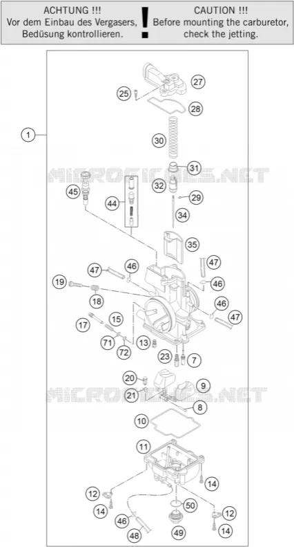 CARBURATEUR KTM MOTO 250 2015 XC-W  250 XC-W