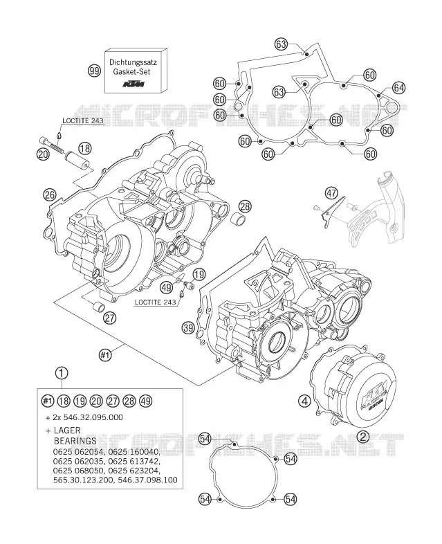 CARTER MOTEUR KTM MOTO 250 2007 XC-W  250 XC-W