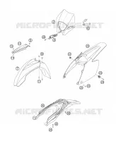 PLASTIQUES pour KTM 250 XC-W de 2006