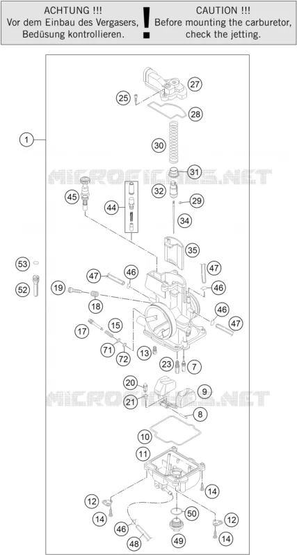 CARBURATEUR KTM MOTO 200 2014 XC-W  200 XC-W