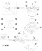 CYLINDRE / CULASSE pour KTM 200 XC-W de 2012