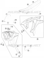 RESERVOIR / SELLE pour KTM 200 XC-W de 2012