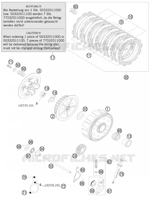 EMBRAYAGE KTM MOTO 200 2010 XC-W  200 XC-W